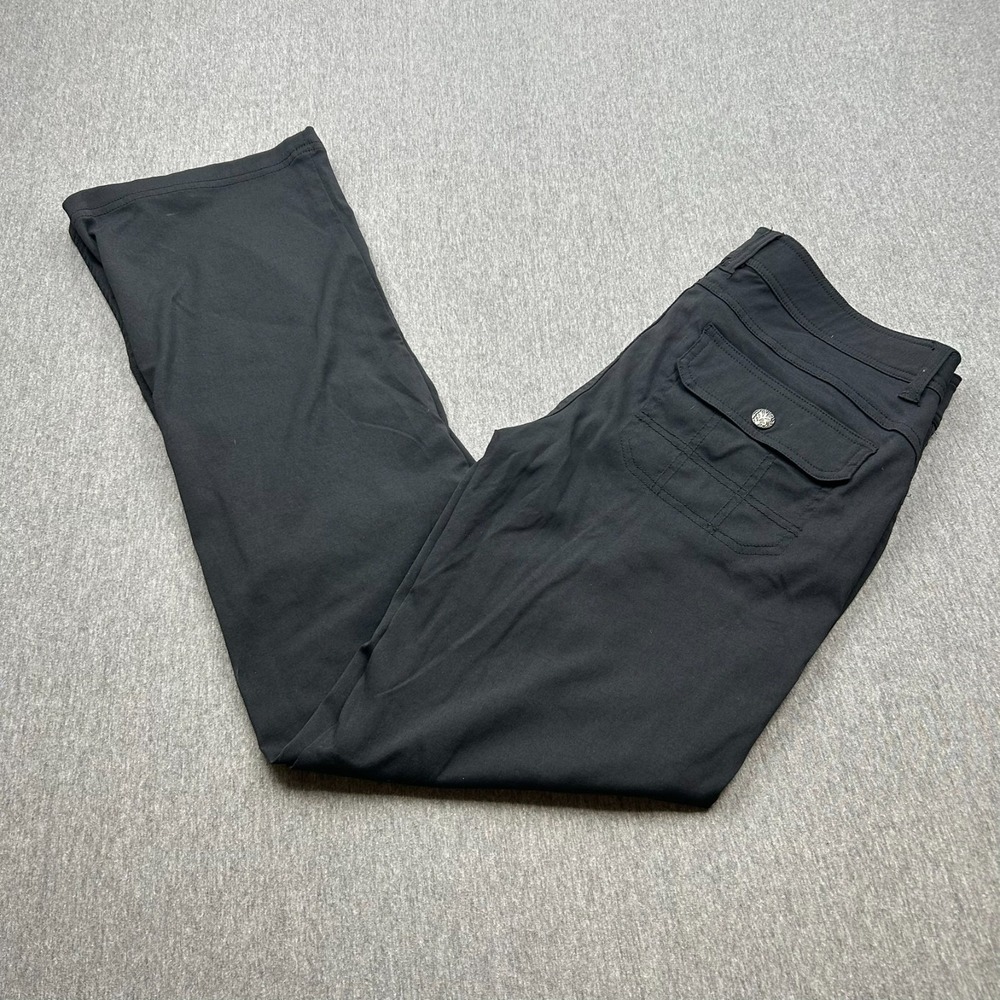 Prana Halle Hiking Pants Womens 8 (33x31) Black Roll-Up Drawstring Outdoor